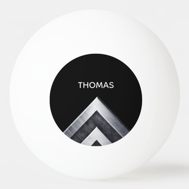 Bolinha De Ping Pong Padrão metálico Elegante monograma (Frente)