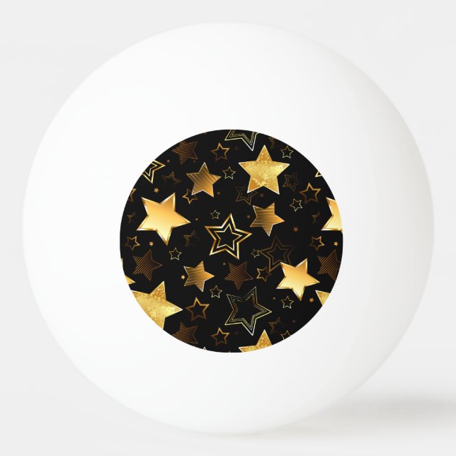 Bolinha De Ping Pong Padrão sem costura com estrelas de Ouro (Frente)