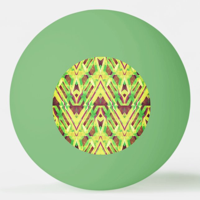 Bolinha De Ping Pong Padrão verde e castanho (Frente)