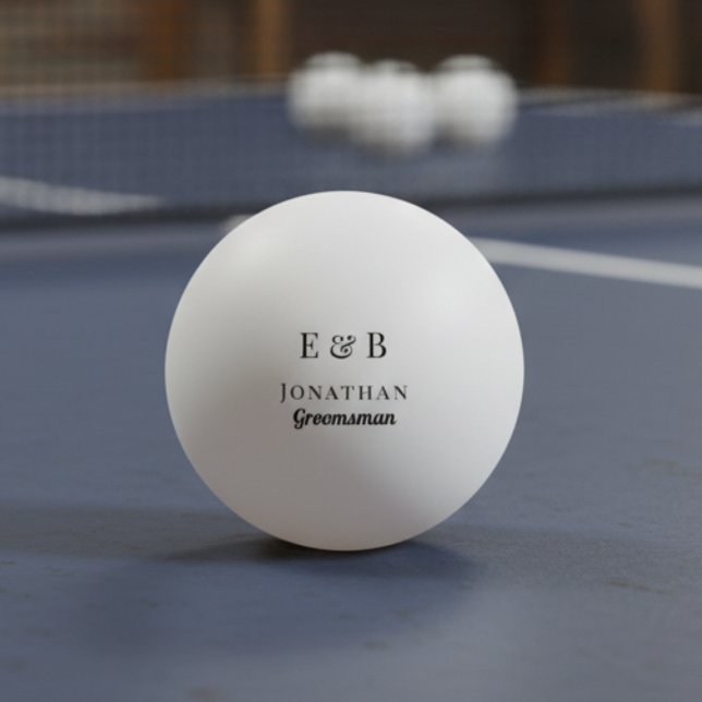 Bolinha De Ping Pong Padrinho de casamento Monograma Presente Personali (Criador carregado)