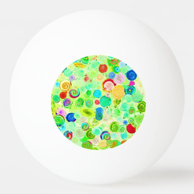 Bolinha De Ping Pong Padrões de cosmos espiral coloridos fofos (Frente)