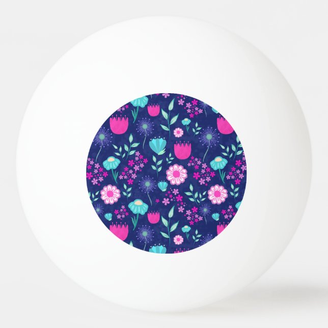 Bolinha De Ping Pong Padrões florais bonitos (Frente)