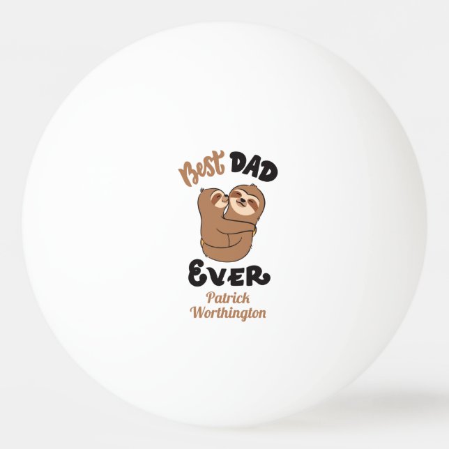 Bolinha De Ping Pong Pai Personalizado Mais Bonito De Sloth (Frente)