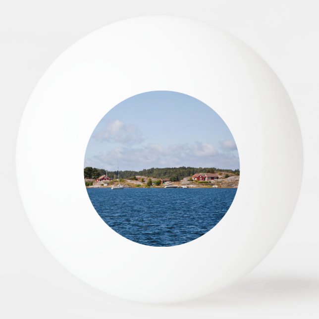 Bolinha De Ping Pong Paisagem costeira idílica (Verso)