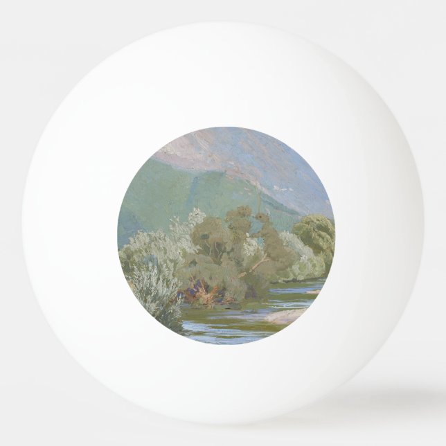 Bolinha De Ping Pong Paisagem de Arte Nouveau Respiradora do Rio Aniene (Frente)