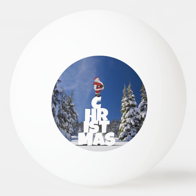 Bolinha De Ping Pong Paisagem de inverno de Natal (Frente)