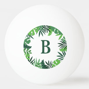 Bolinha De Ping Pong Palma verde da selva deixa uma letra monográfica