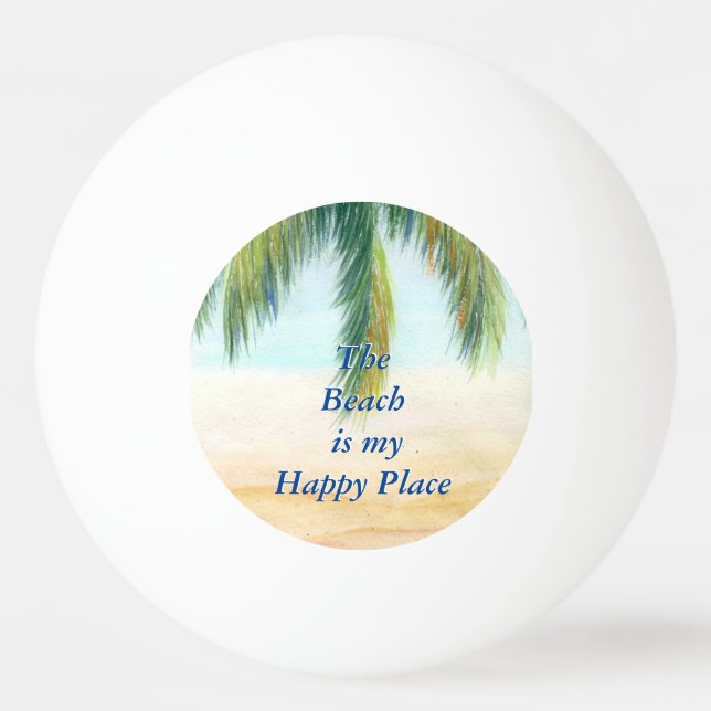 Bolinha De Ping Pong Palmeira em um dia ensolarado na praia (Frente)