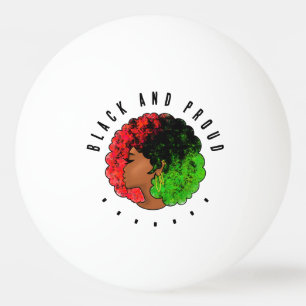 Bolinha De Ping Pong Pan-africana menina mulher negra verde vermelho or