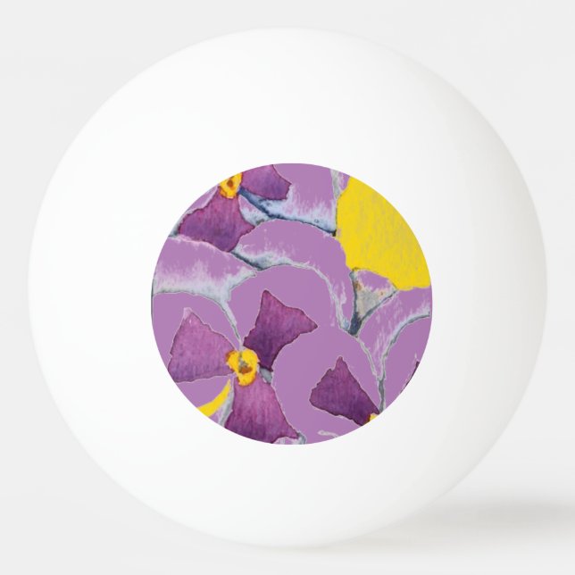 Bolinha De Ping Pong "Pansy nº 4 em roxo" Floral Ping Pong Ball (Frente)