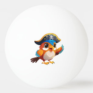 Bolinha De Ping Pong Papagaio pirata de desenho animado fofo