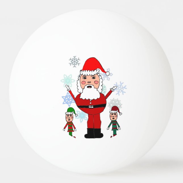 Bolinha De Ping Pong Papai noel e duendes do Natal (Frente)