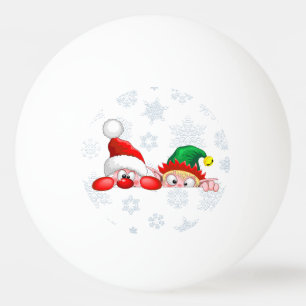 Bolinha De Ping Pong Papais noeis e Elf Cute e Caracteres Engraçados