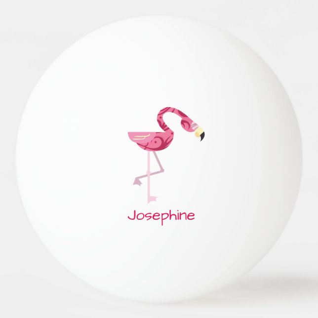 Bolinha De Ping Pong Pássaro Flamingo Rosa Personalizado (Frente)