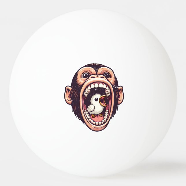 Bolinha De Ping Pong Pássaro Macaco Muito Engraçado (Frente)