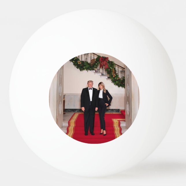 Bolinha De Ping Pong Passos de Natal O Presidente Donald Trump & Melani (Frente)