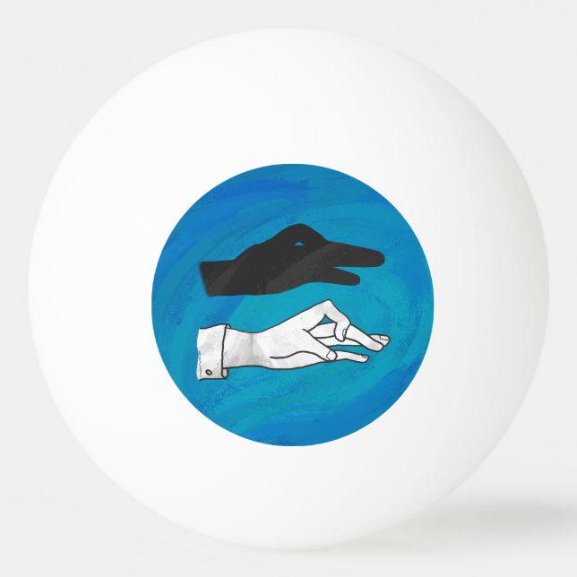 Bolinha De Ping Pong Pato Sombra em Azul (Verso)