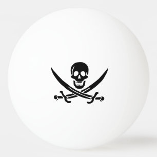 Bolinha De Ping Pong Pavilha de Sinalizador Pirata com Espadas Cruzadas