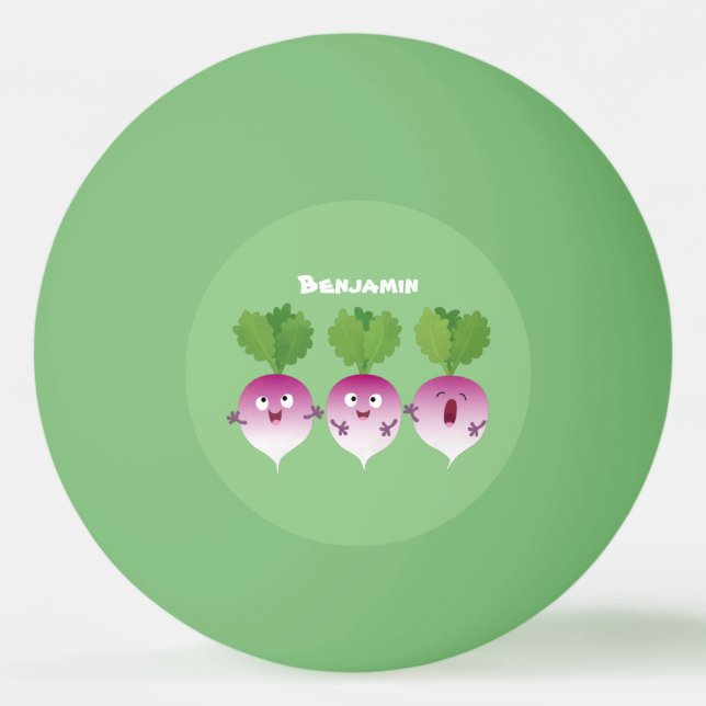 Bolinha De Ping Pong Pedra de desenho animada de verduras e legumes (Frente)