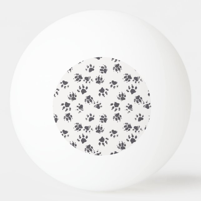 Bolinha De Ping Pong Pegadas De Pata: Cachorro Monocromo Sem Costura. (Frente)