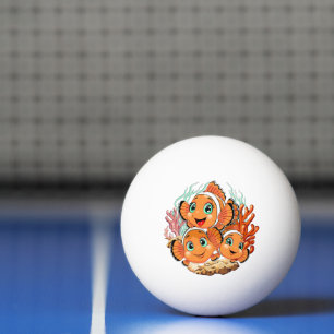 Bolinha De Ping Pong Peixe palhaço Desenho animado Fofo Família Subaquá