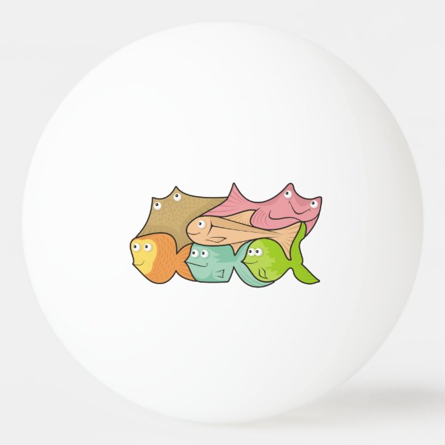 Bolinha De Ping Pong Peixes de desenho animado pingue-pongue (Frente)