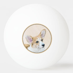 Bolinha De Ping Pong Pembroke Welsh Corgi - Pintura Original para Cacho