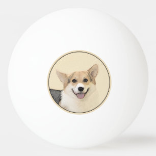 Bolinha De Ping Pong Pembroke Welsh Corgi - Pintura Original para Cacho