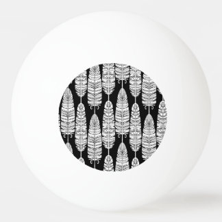 Bolinha De Ping Pong Penas boho: padrão preto e branco