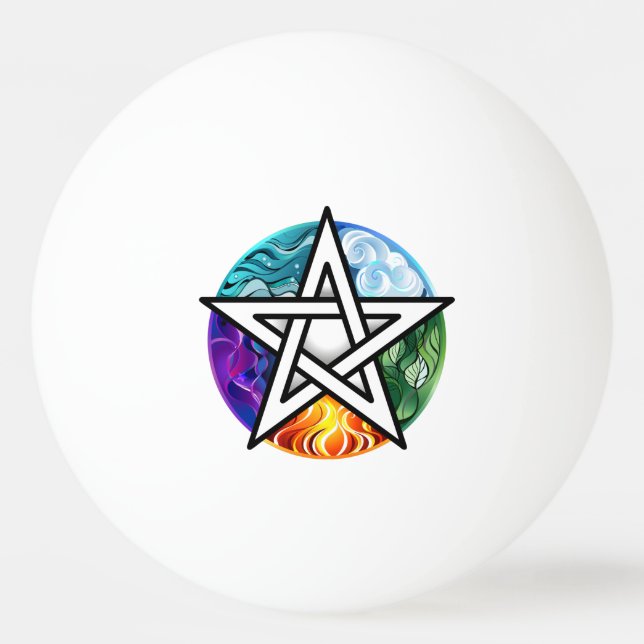 Bolinha De Ping Pong Pentagrama do Wiccan (Frente)