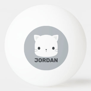 Bolinha De Ping Pong Pequeno Gato Bonito com Nome Personalizado