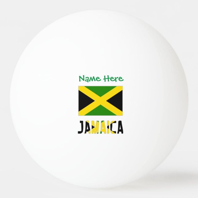 Bolinha De Ping Pong Personalização Verde da bandeira jamaicana e Jamai (Frente)