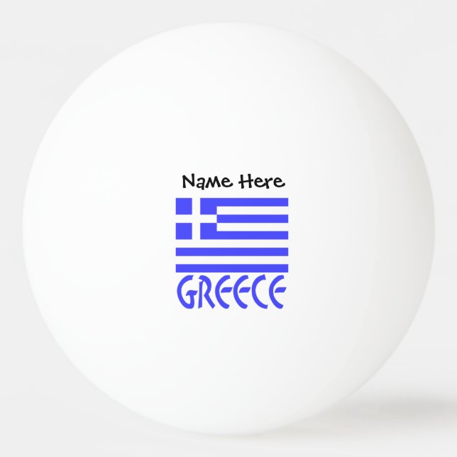 Bolinha De Ping Pong Personalizado Grécia e Bandeira Grega  (Frente)