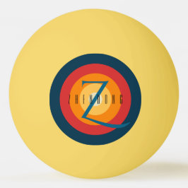 Bolinha De Ping Pong Personalizado Inicial de Monograma Elegante Modern