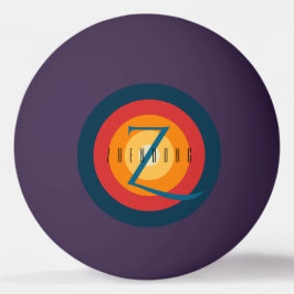 Bolinha De Ping Pong Personalizado Inicial de Monograma Elegante Modern