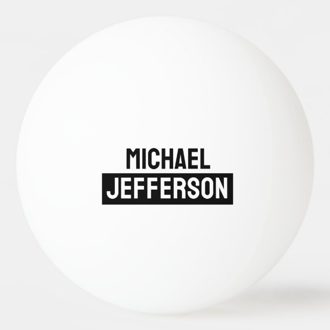 Bolinha De Ping Pong Personalizado Personalizado Preto Branco Simples E (Frente)
