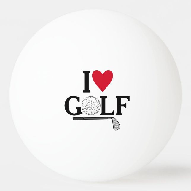 Bolinha De Ping Pong Personalizável Eu amo golfe (Frente)