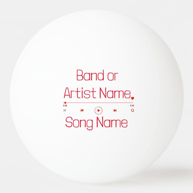 Bolinha De Ping Pong Personalizável Sua Música Favorita (Frente)