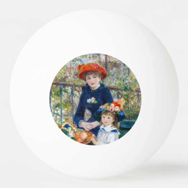 Bolinha De Ping Pong Pierre-Auguste Renoir - Duas irmãs no Terrace (Frente)