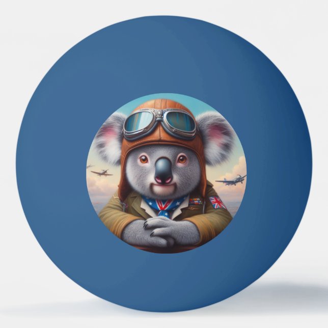Bolinha De Ping Pong Piloto de avião Koala (Frente)
