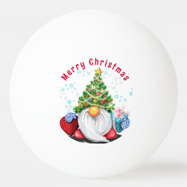 Bolinha De Ping Pong Ping Pong Ball Gnomo de Natal com presentes (Frente)