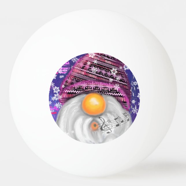Bolinha De Ping Pong Ping Pong Ball Gnomo Em Purple Hat (Frente)