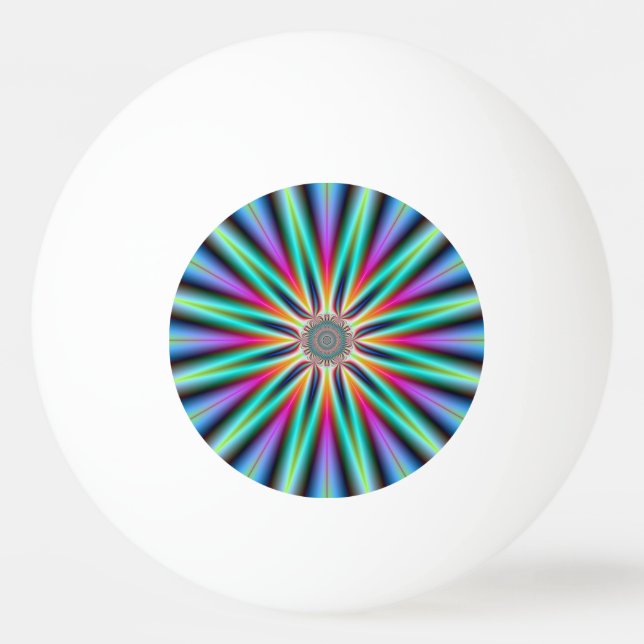 Bolinha De Ping Pong Ping Pong Ball Star com azul-turquesa e rosa (Frente)