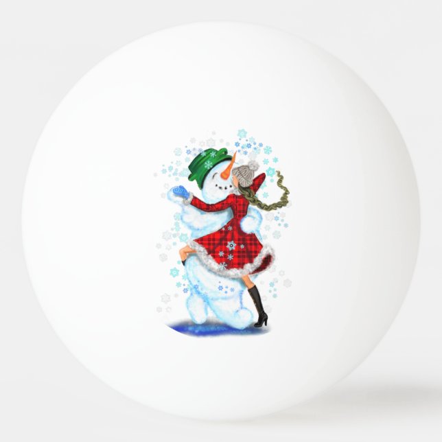 Bolinha De Ping Pong Ping Pong Balls Snowman e Girl Dance (Frente)
