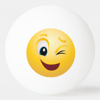 Bolinha De Ping Pong Ping Pong Balls - Winking Emoji Happy Face