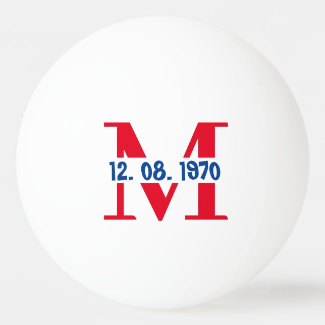 Bolinha De Ping Pong Ping Pong de Sinalizador americano vermelho e azul (Frente)