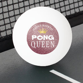 Bolinha De Ping Pong PING PONG QUEEN Rosa Dourado Glitter Name
