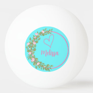 Bolinha De Ping Pong Pink Modern Script Girly Monogram Name