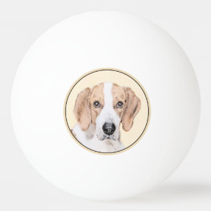 Bolinha De Ping Pong Pintura Americana de Foxhound - Arte Cachorra Orig