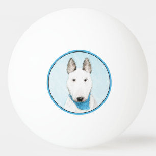 Bolinha De Ping Pong Pintura Bull Terrier - Arte Cachorro Original Boni
